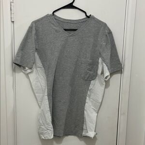 Lululemon Gray and White Men's V-Neck Shirt